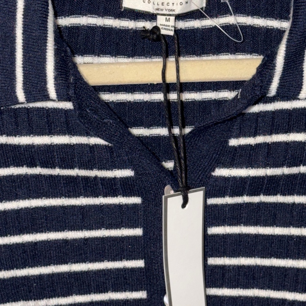 Bagatelle Striped Navy and White Cardigan